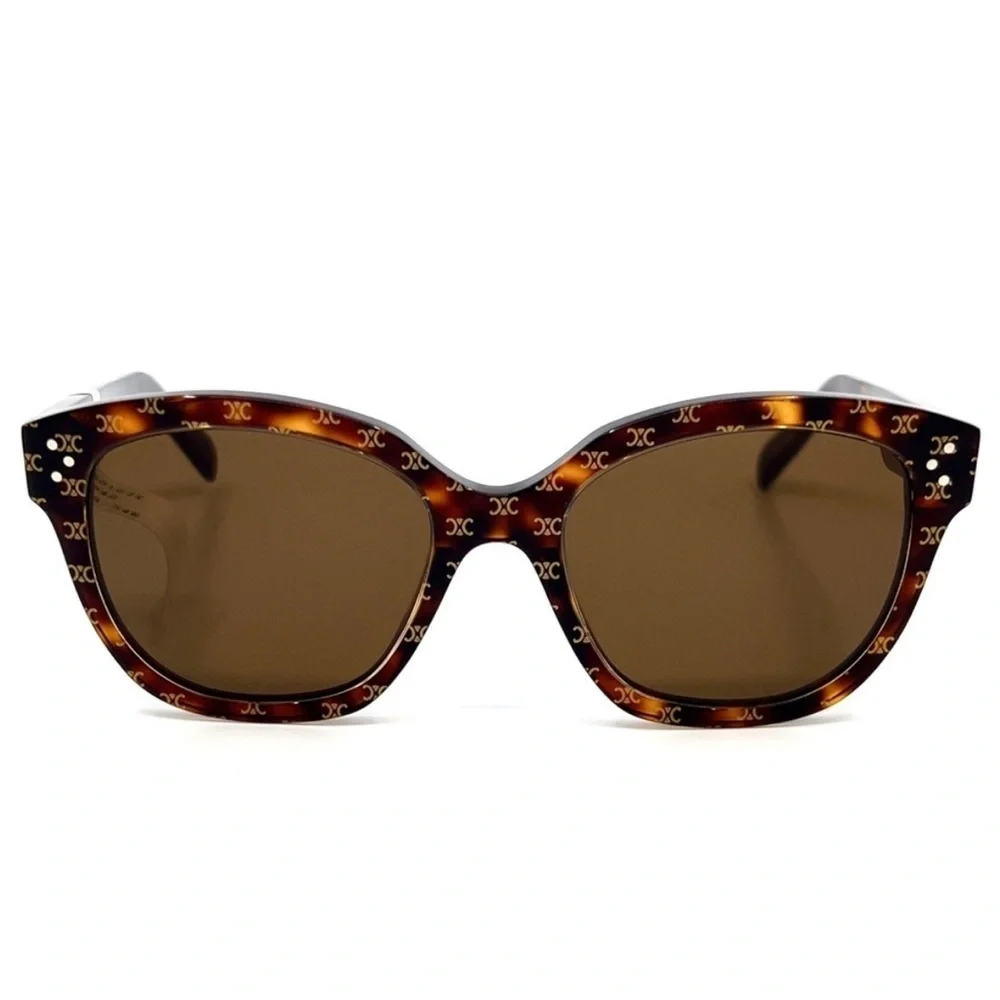 NWT Celine triomphe logo sunglasses brown havana - Picture 2 of 16